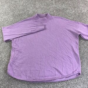 Madewell Ashbury Mock Neck Sweater Lilac Knit Long‎ Sleeve Womens M Wool Blend